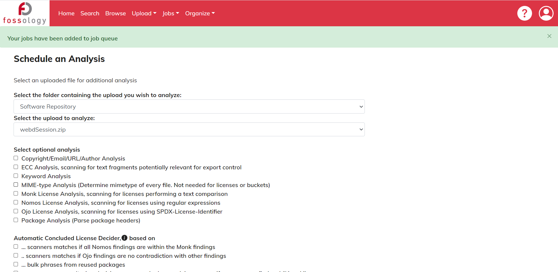 schedule analysis page