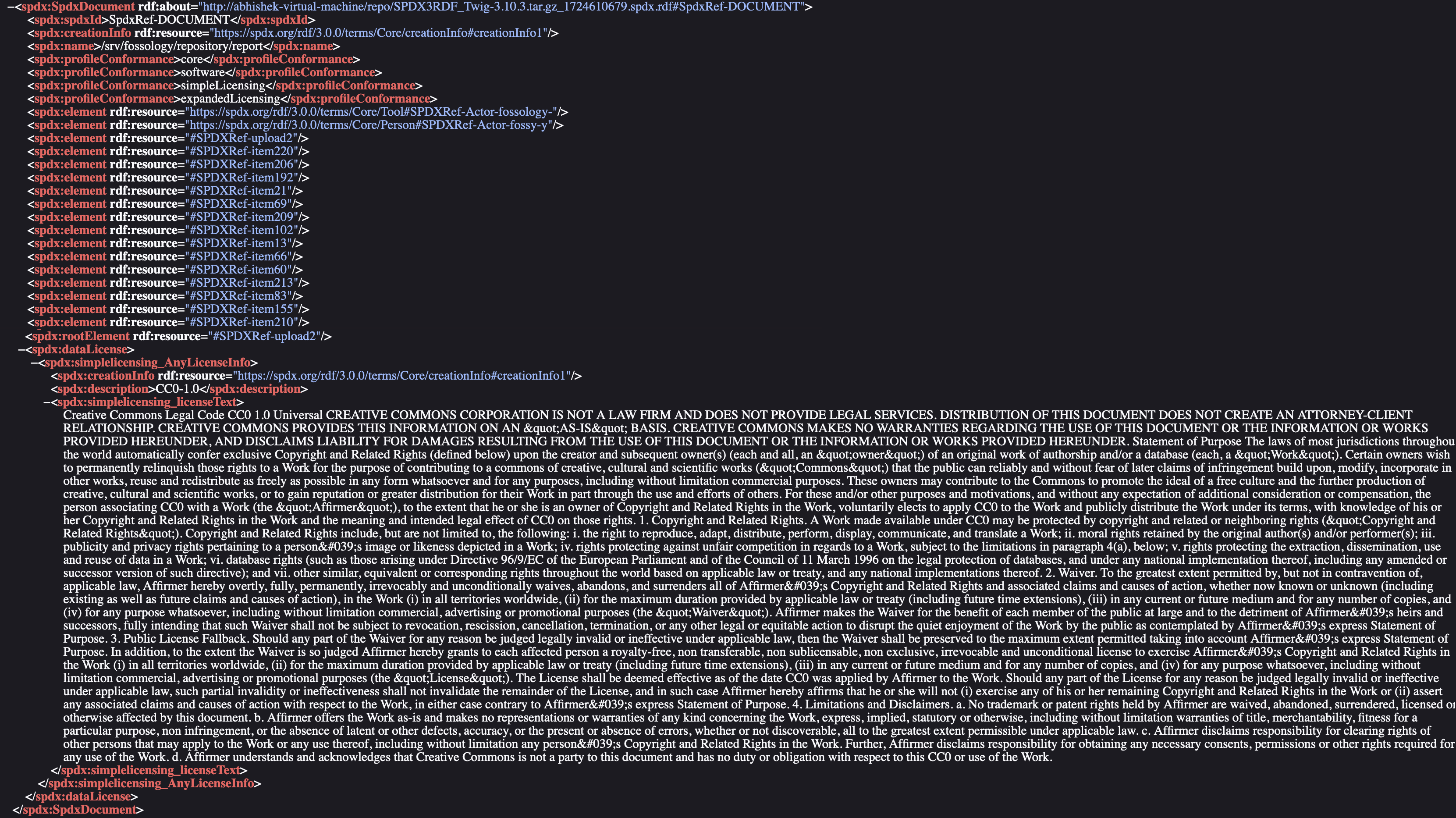 SpdxDocument with Files