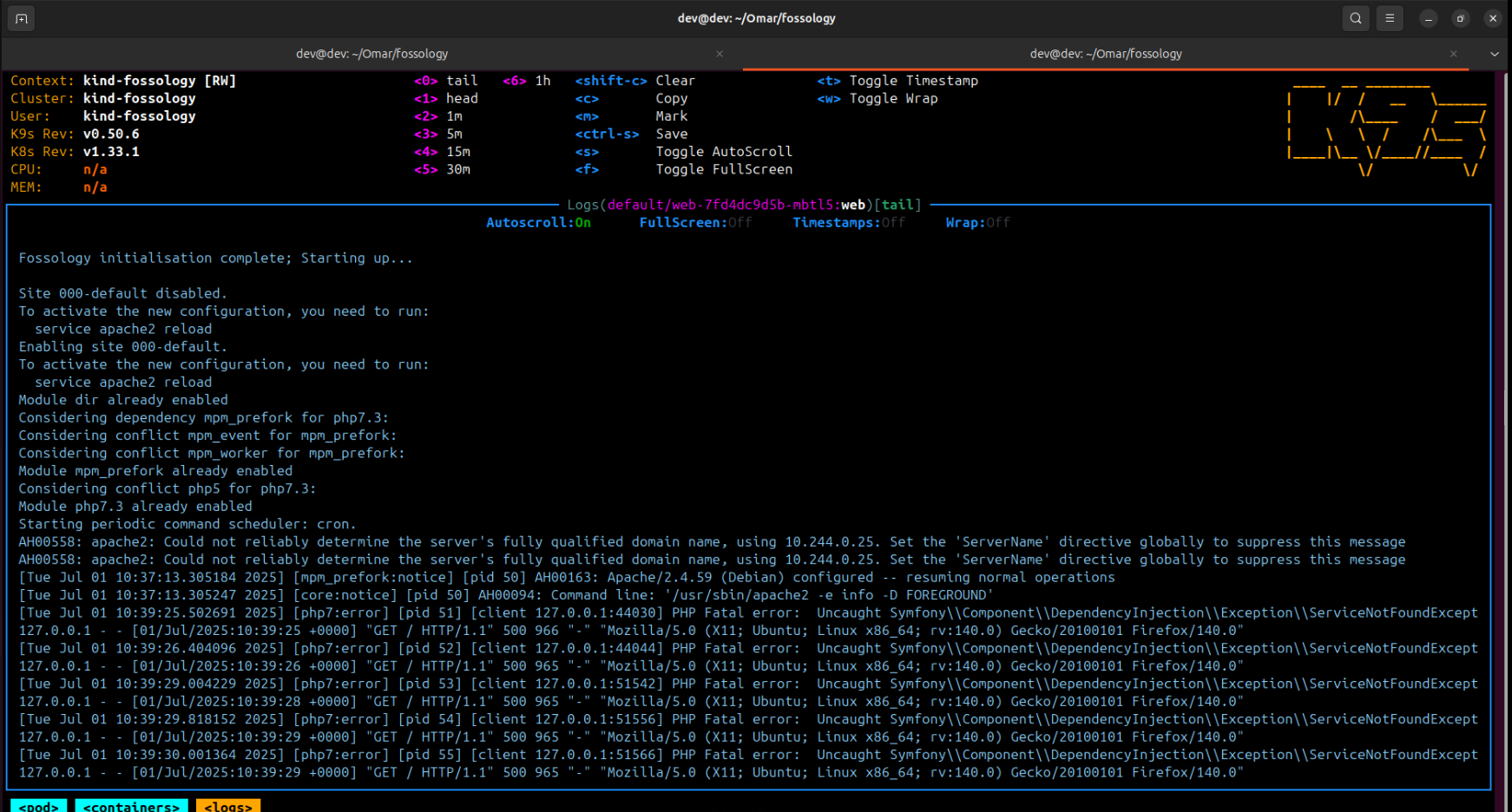 Web Pod partially Running image